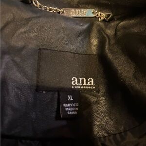 ANA Black Faux Leather Jacket XL